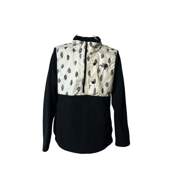 RARE HARD TO FIND The North Face Black 1/2 Zip Pullover Fleece Pinecones WITH Em - Picture 3 of 10